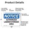 Signmission Authorized Ladder Storage Area, 10 in W x Rectangle, Aluminum OS-2PACK-NS-A-710-L-10238 - alternate 7